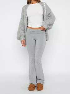 Y2k Low Waist Flare Pants Women Spring Solid Casual Streetwear Slim Fit Leggings Elastic Trousers Female Yoga Joggers Sweatpants