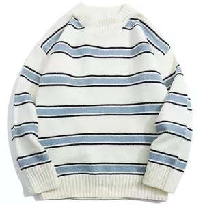Y2k Striped Sweater Men 2023 Hip-Hop Streetwear Wool Knitwear Pullover Harajuku Winter Vintage Oversized Women Jumper Sweater